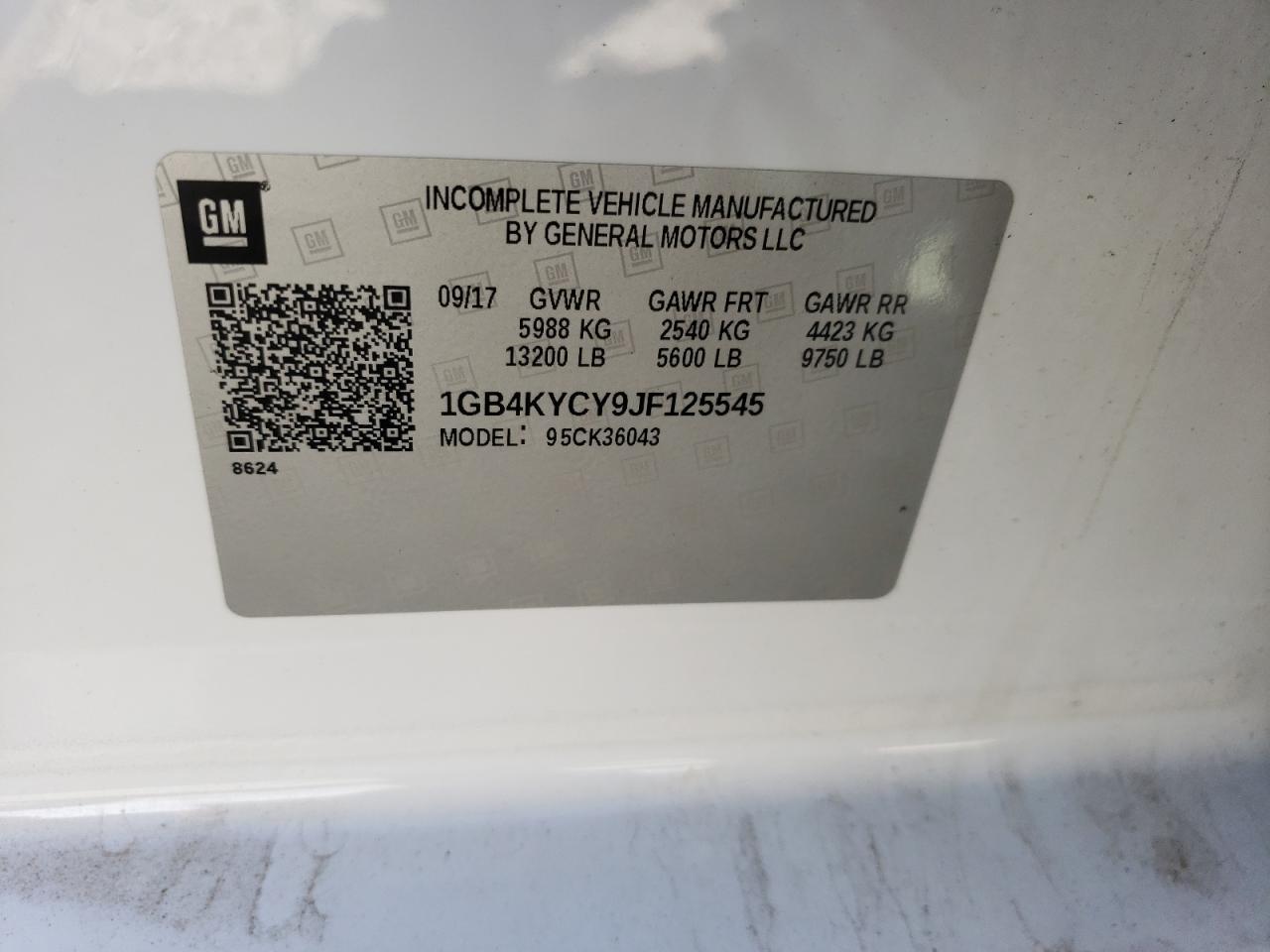 1GB4KYCY9JF125545 CHEVROLET ALL Models 2018
