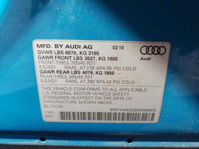2019 AUDI E-TRON PRE - WA1VAAGE9KB006603