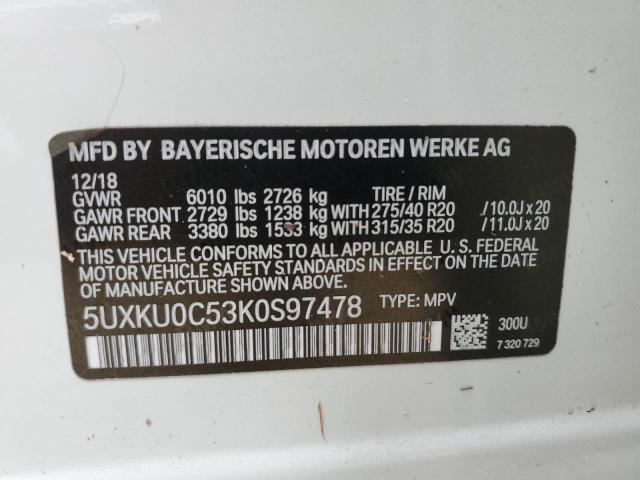 5UXKU0C53K0S97478 2019 BMW X6, photo no. 13