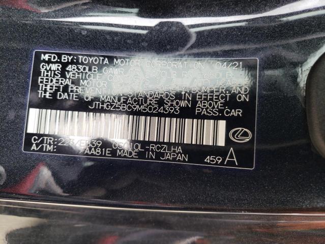 2021 LEXUS RC 350 BAS - JTHGZ5BC9M5024393