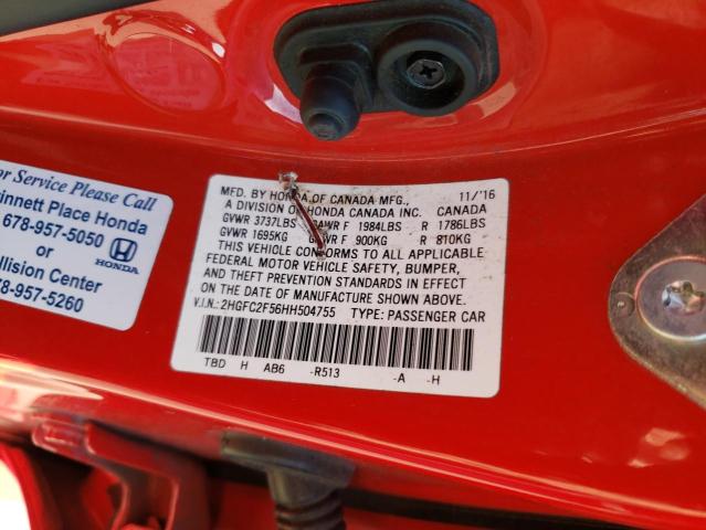 2HGFC2F56HH504755 Honda Civic Lx