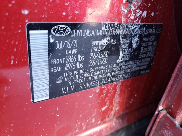 2022 HYUNDAI SANTA FE C 5NMS5DAL4NH382065