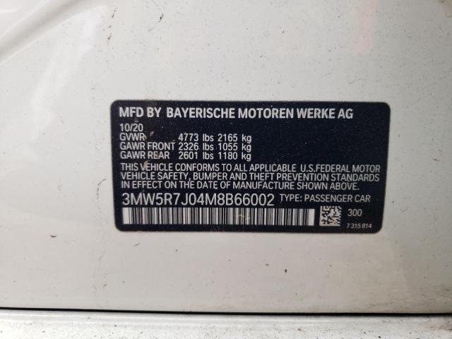2021 BMW 330XI - 3MW5R7J04M8B66002