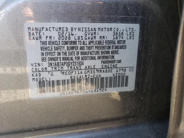 3N1AB7AP0GY231924 Nissan SENTRA S