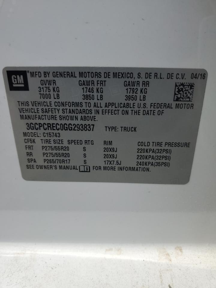 3GCPCREC0GG293837 2016 Chevrolet Silverado C1500 Lt