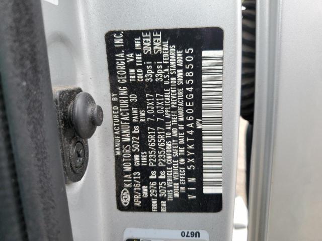 5XYKT4A60EG458505 KIA SORENTO LX