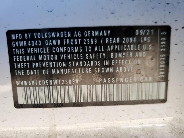 2022 VOLKSWAGEN GTI AUTOBA WVW587CD5NW123089