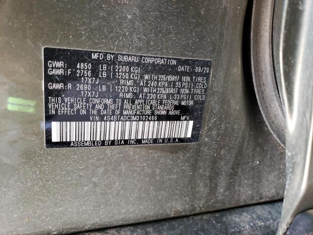 4S4BTADC3M3102466 Subaru Outback Premium