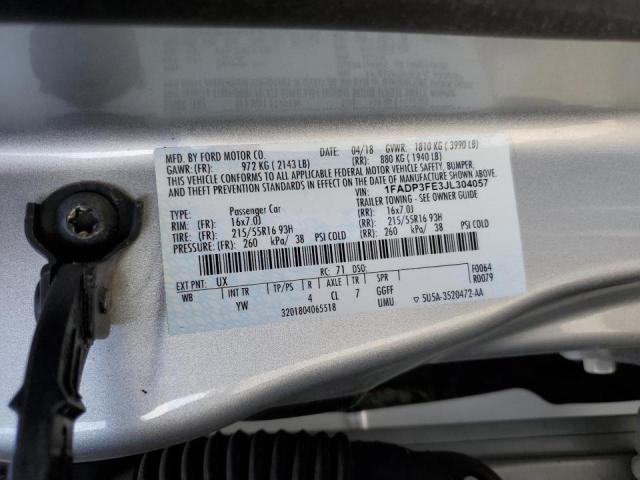 1FADP3FE3JL304057 Ford FOCUS SE