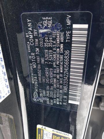 2017 HYUNDAI TUCSON LIM - KM8J33A22HU566836