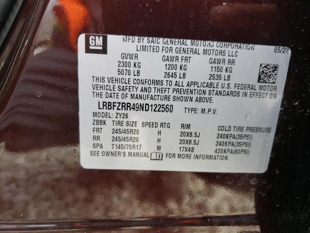 LRBFZRR49ND122560 Buick Envision Avenir