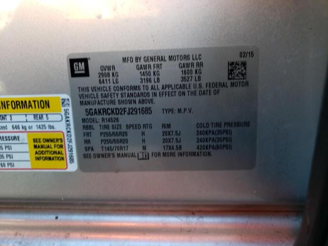 5GAKRCKD2FJ291685 Buick Enclave