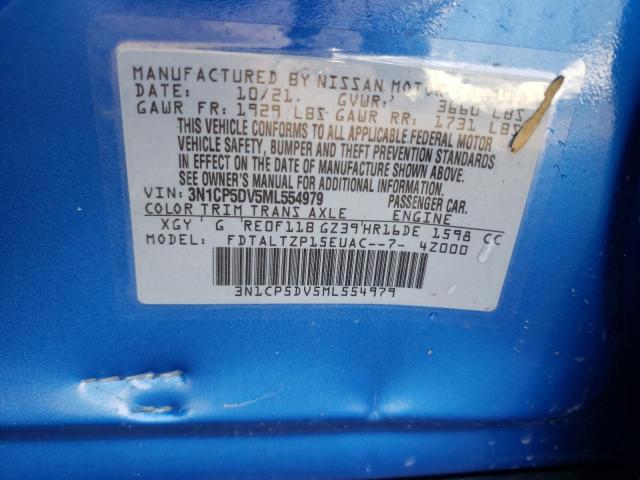 3N1CP5DV5ML554979 Nissan KICKS SR