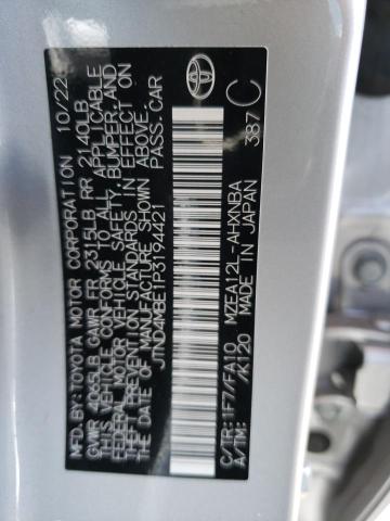 JTND4MBE1P3194421 Toyota COROLLA SE