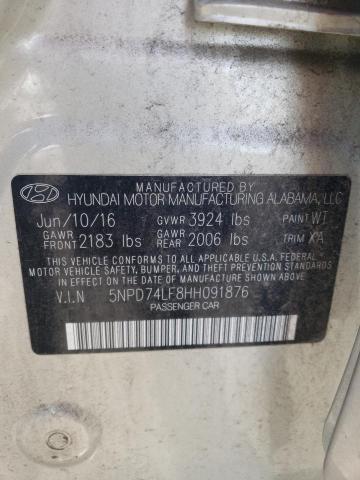 5NPD74LF8HH091876 Hyundai ELANTRA SE