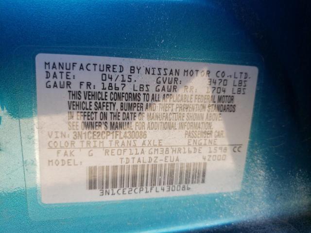 3N1CE2CP1FL430086 Nissan Versa Note S