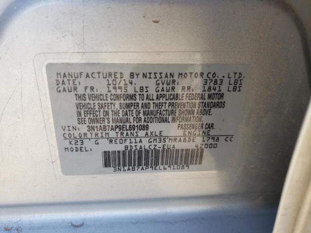 3N1AB7AP9EL691089 Nissan SENTRA S