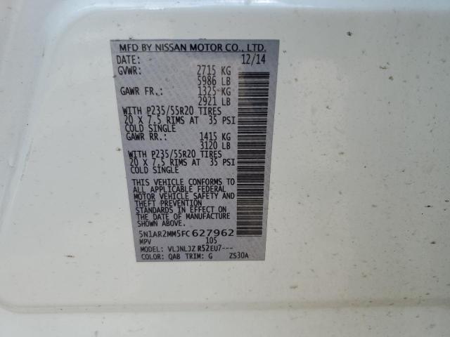 5N1AR2MM5FC627962 Nissan Pathfinder S