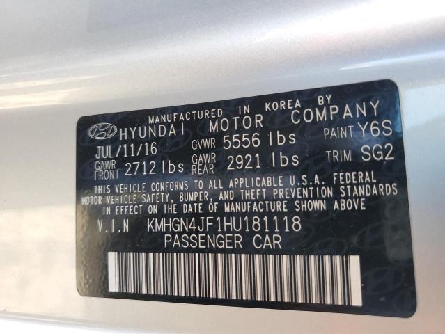 2017 GENESIS G80 ULTIMA KMHGN4JF1HU181118