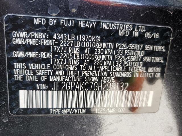 JF2GPAKC7GH298132 Subaru Crosstrek Limited