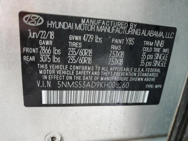 2019 HYUNDAI SANTA FE L - 5NMS53AD9KH008260