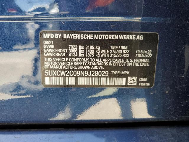 VIN 5UXCW2C09N9J28029 2022 BMW X7, Xdrive40I no.13