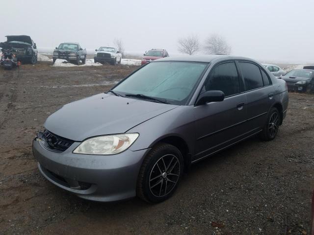 Salvage cars for sale from Copart Montreal Est, QC: 2005 Honda Civic DX VP