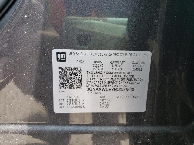 2022 CHEVROLET EQUINOX RS 3GNAXWEV2NS154840