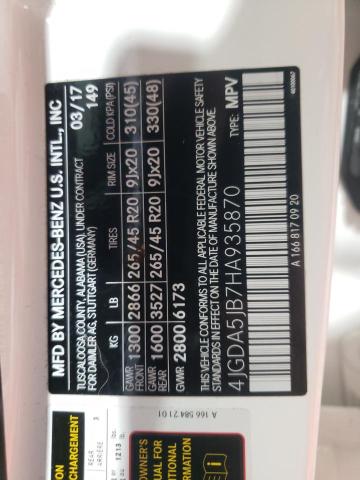 4JGDA5JB7HA935870 Mercedes-Benz GLE 350