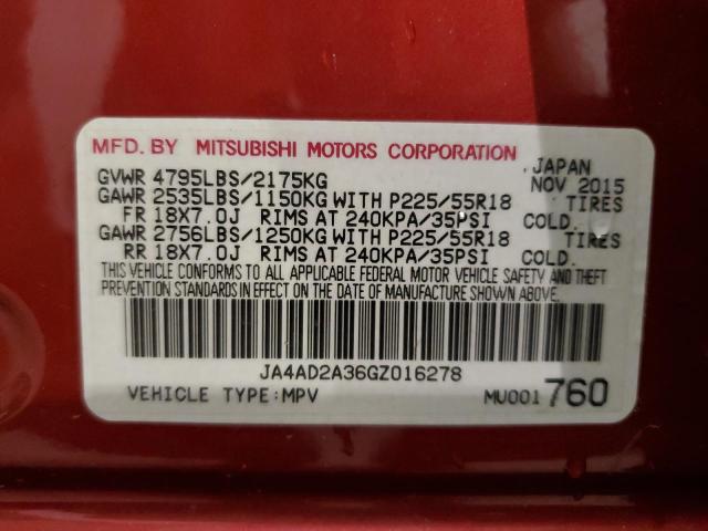 JA4AD2A36GZ016278 Mitsubishi Outlander Es