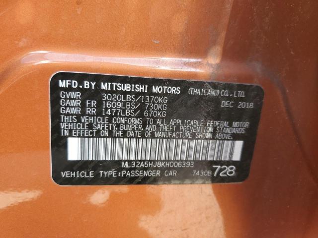 2019 MITSUBISHI MIRAGE LE ML32A5HJ8KH006393