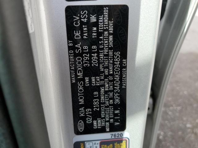 3KPF34AD4KE094856 KIA Forte Gt Line