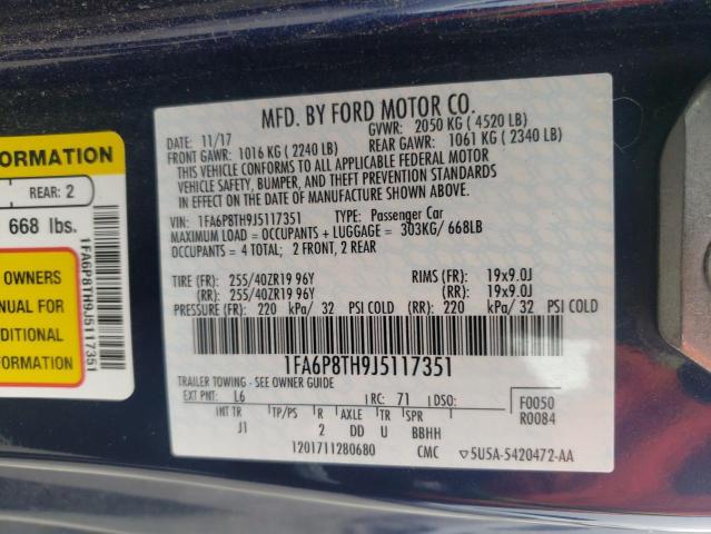 1FA6P8TH9J5117351 Ford MUSTANG