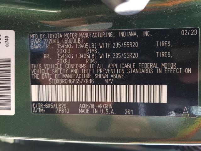 VIN 5TDXBRCH6PS577816 2023 Toyota Highlander, Hybri... no.13