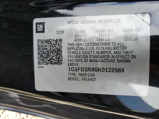 2019 CHEVROLET CAMARO LT - 1G1FD1RX6K0122569