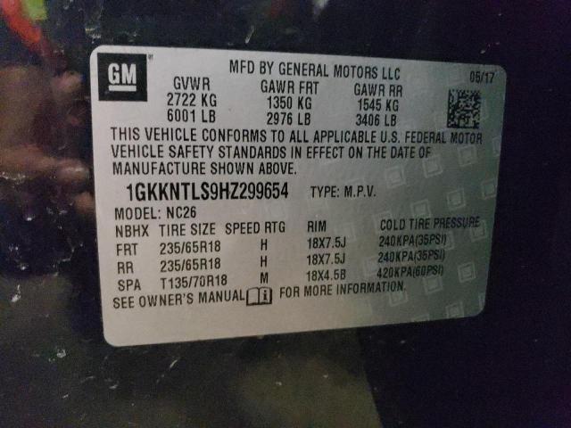 2017 GMC ACADIA ALL 1GKKNTLS9HZ299654
