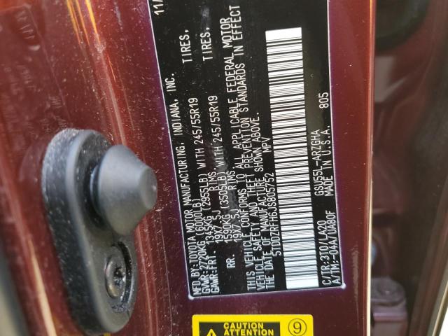 5TDDZRFH6JS805752 Toyota Highlander Limited