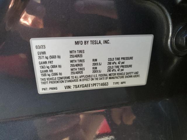 7SAYGAEE1PF714663 Tesla Model Y