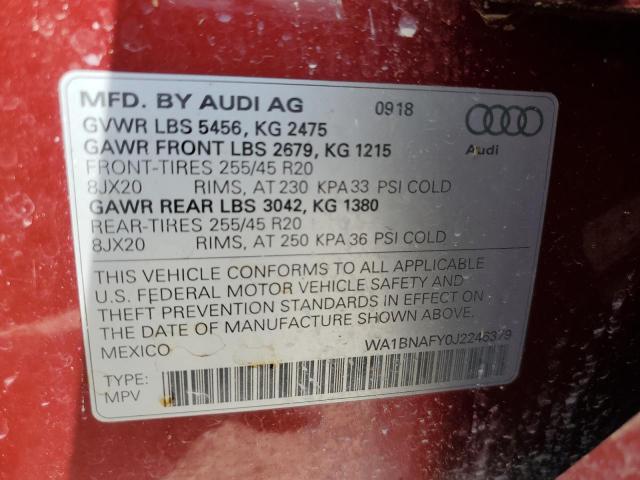 WA1BNAFY0J2246379 2018 AUDI Q5, photo no. 12