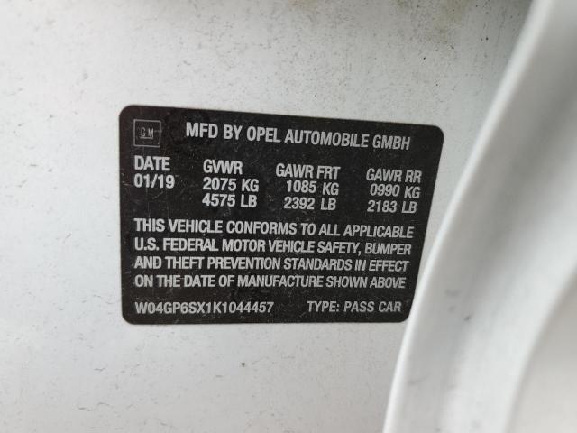 2019 BUICK REGAL ESSE W04GP6SX1K1044457