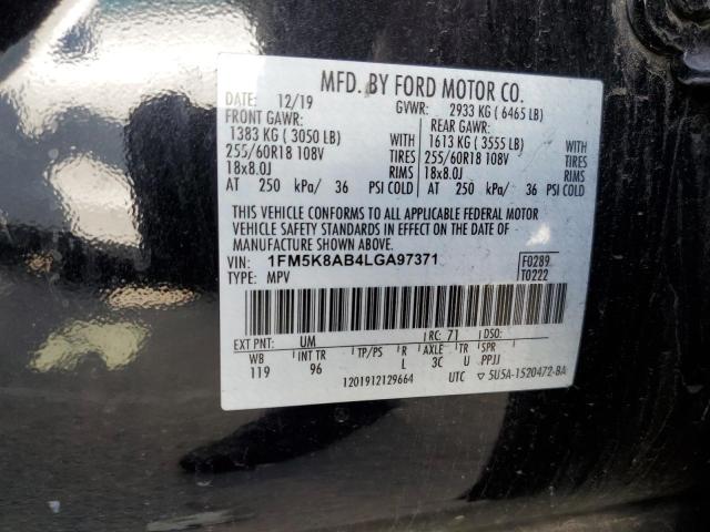 1FM5K8AB4LGA97371 Ford Explorer Police Interceptor