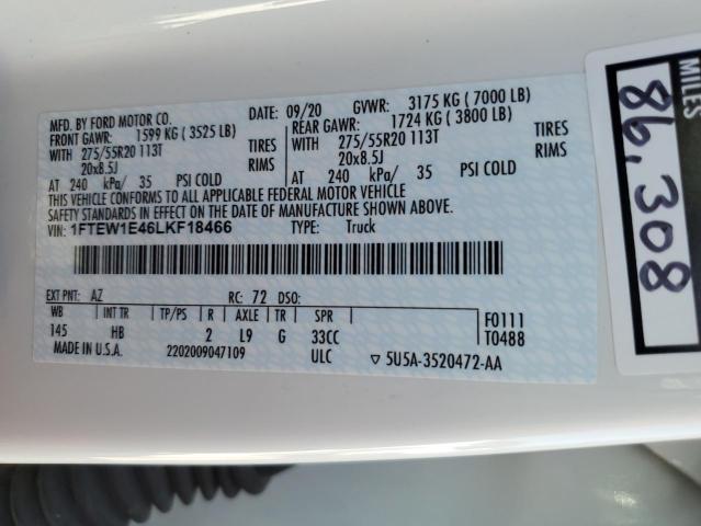 1FTEW1E46LKF18466 Ford F150 Supercrew