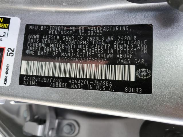 4T1G11AK9PU727637 Toyota Camry Se Night Shade