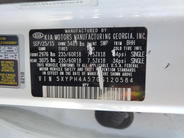 5XYPH4A57GG120584 KIA SORENTO EX