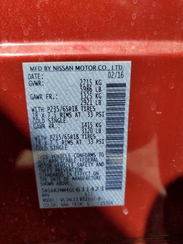 5N1AR2MM4GC631423 Nissan Pathfinder S