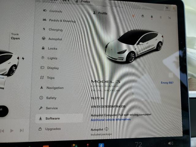 5YJ3E1EB5NF164335 Tesla MODEL 3