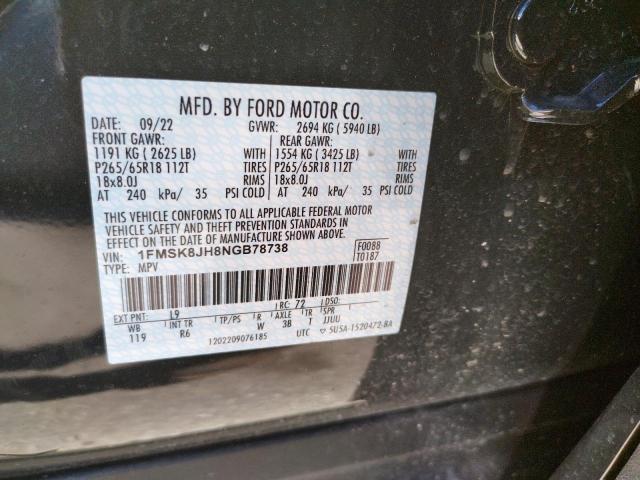 2022 FORD EXPLORER T 1FMSK8JH8NGB78738