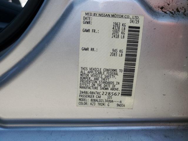 1N4BL4BV7KC228567 Nissan ALTIMA S