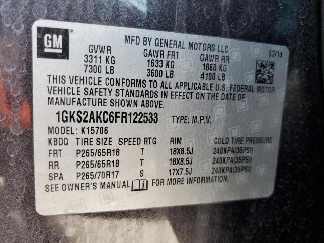 1GKS2AKC6FR122533 GMC YUKON SLE