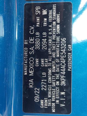 3KPF44AC4PE543206 KIA FORTE GT